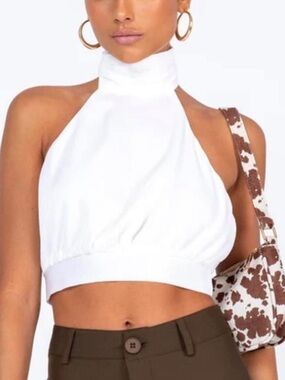 Princess Polly Backless Strapless Halter Wrap Top